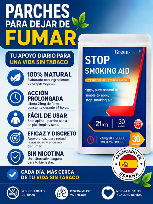 Parches para dejar de fumar de 21 mg, fácil y eficaz.